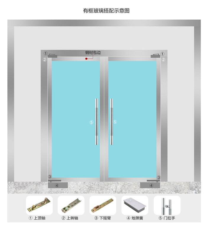 GMT地弹璜H-220B+地弹簧玻璃门地簧通用型有框门木门带配件